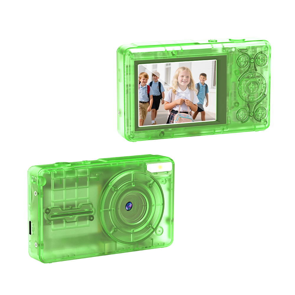 DC02T 4K Dual Screen Digital Camera Design Transparent 18X Zoom, LED Flash  Cmera Portátil para Vlogging
