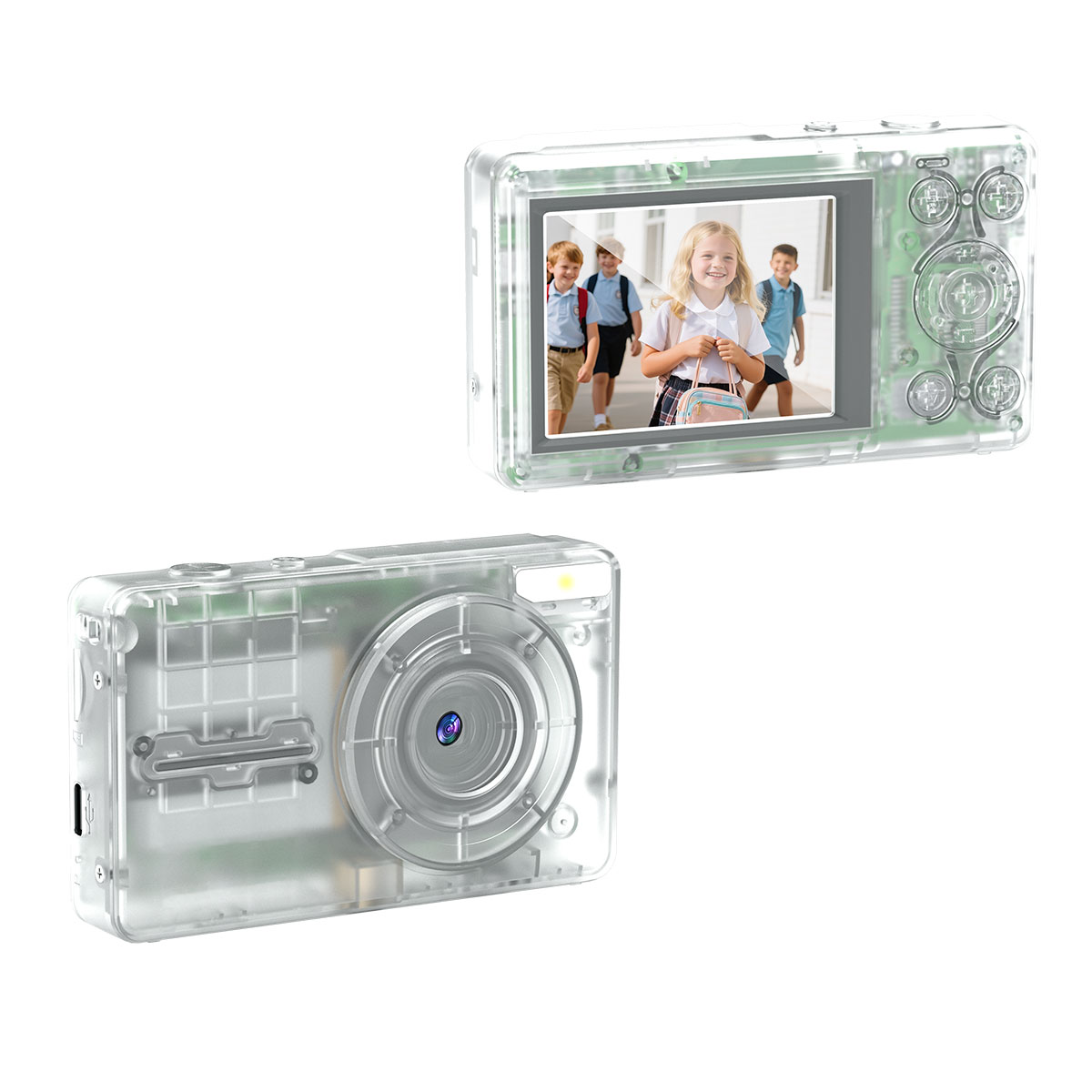 DC02T 4K Dual Screen Digital Camera Design Transparent 18X Zoom, LED Flash  Cmera Portátil para Vlogging - Detalhe 1