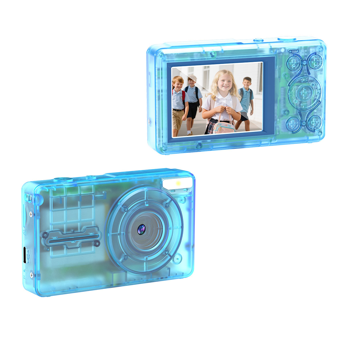 DC02T 4K Dual Screen Digital Camera Design Transparent 18X Zoom, LED Flash  Cmera Portátil para Vlogging - Detalhe 3
