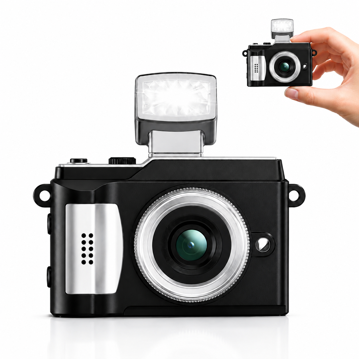 DC21 Retro Mini Camera 0.96-inch IPS Display 2MP in LED Flashlight 1080P Pixel High-brightness Light