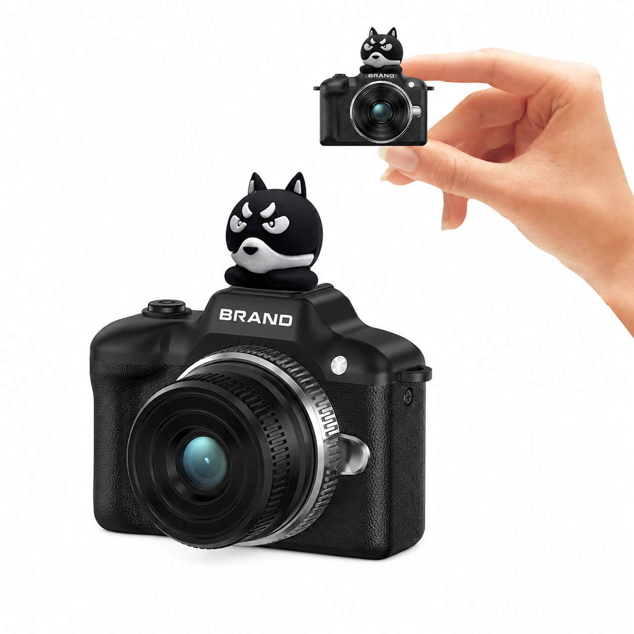 Sprite DC30 Mini Retro Camera 1080P Portable Kids Keychain Camera with PVC Doll & Leather Texture