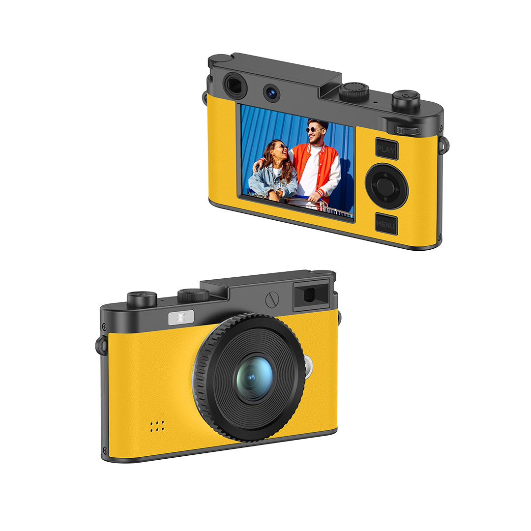 DC32 4K Dual Screen Digital Camera Retro Leather 18X Optical Zoom LED Flash