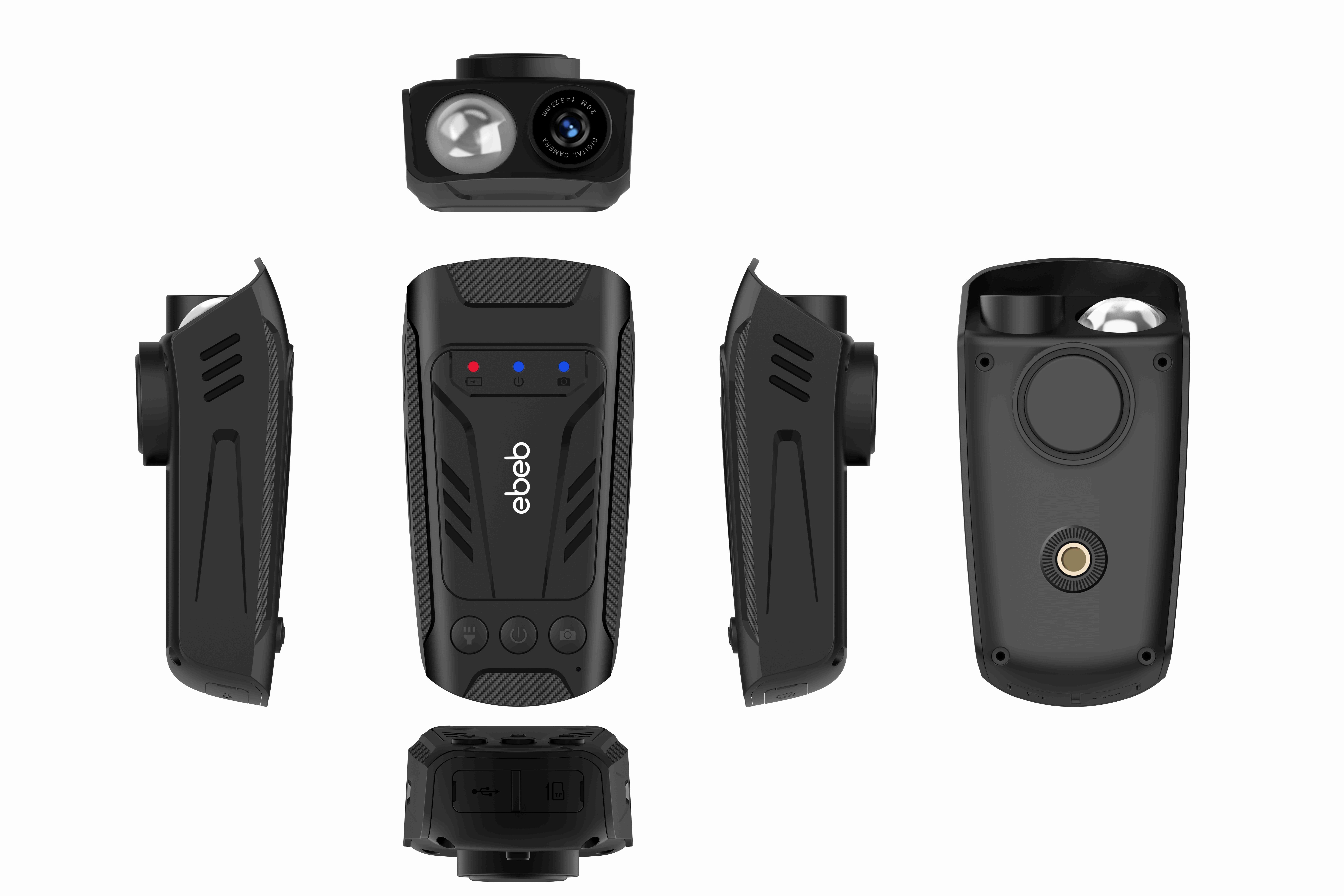 3-in-1 Cycling Camera C3 with 1000lm Light & Horn