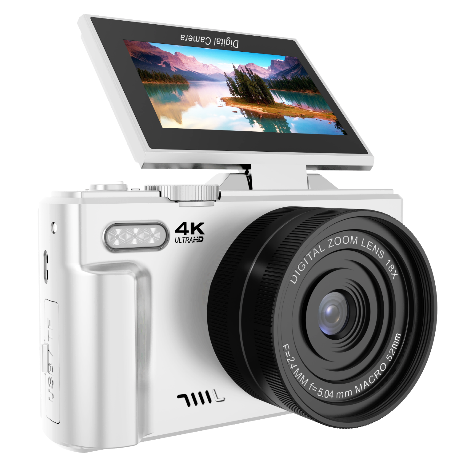 4K Digital Camera DC18 with Flip Screen & WiFi Connectivity