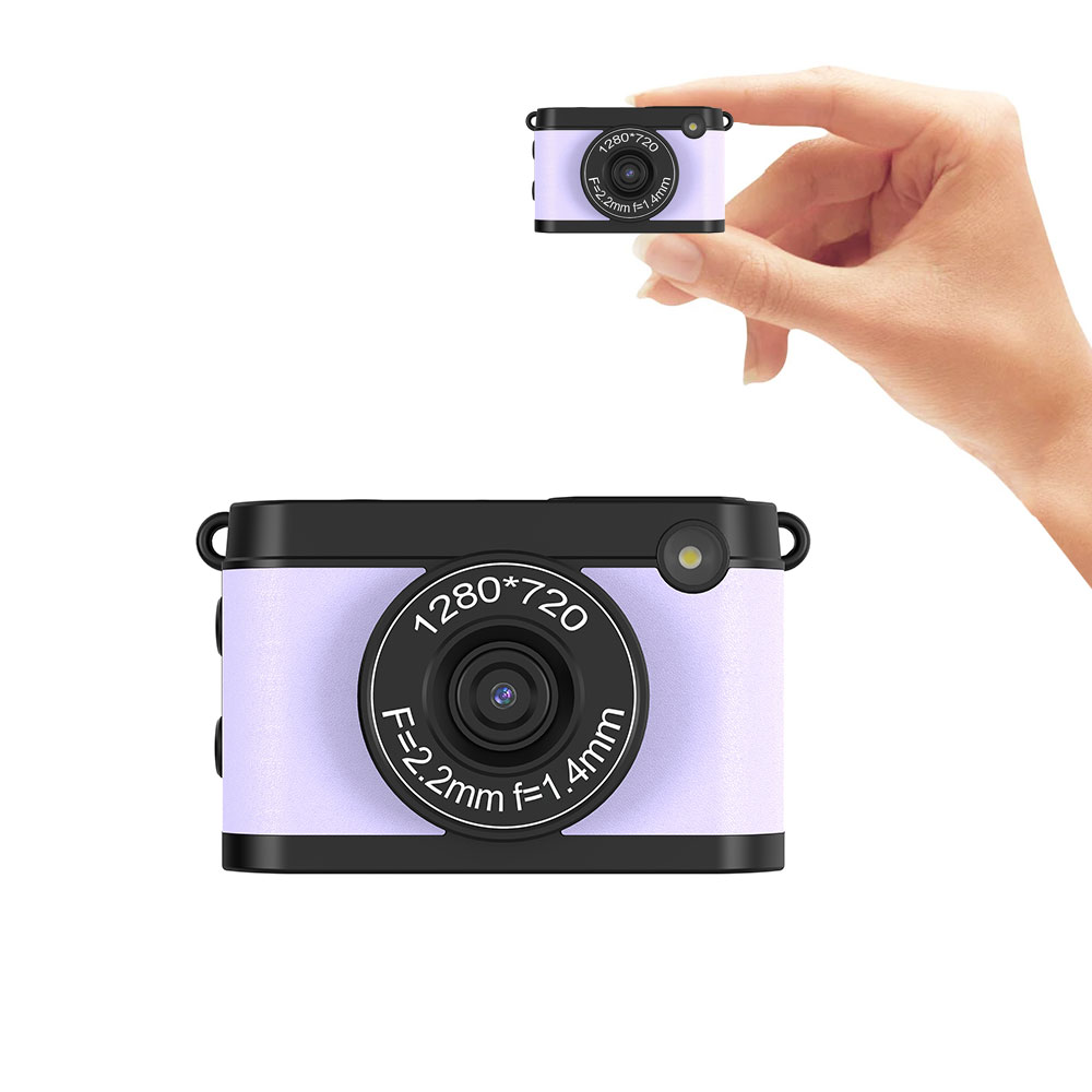 DC20C OEM button mini camera with CMOS sensor, 720P video, built-in LED flashlight, SD card support